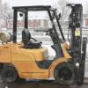 1860 Cat model P5000LP serial # AT3511437, 5000 lb. lifting capacity, LP, 188" raised height, Side shift, Weight of truck 8760 lbs., Pneumatic tires