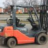 1870 Toyota model 8FGU25 s3erial # 78168, 5000 lb. lifting capacity, Dual fuel, 83" lowered height, 188" raised height, Side shift, Pneumatic tires, Year 2017, 1492 hours