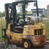 1858 Hyster model S50XL serial # C187V12738S, 5000 lb. lifting capacity, LP, 189" raised height, Side shift, Cushion tires, Year 1995