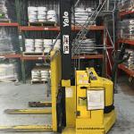 1790 Yale model MSW030SC12TV083 serial # B820N0232SW, 3000 lb. lifting capacity, 12 volt electric power, 83" lowered height, 126" raised height, Side shift, Inside 41" wide, Outside 47" wide, Year 1999, 4318 hours