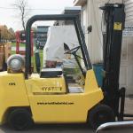 1575 Hyster model S60XL serial # A187V12234K, 6000 lb. lifting capacity, LP, M4-121G Mazda engine, 189" raised height, Side shift, Cushion tires, Year 1989, 1846 hours